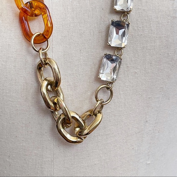 Ann Taylor Tigers Eye Tortoise Shell Long Necklace - Picture 2 of 10